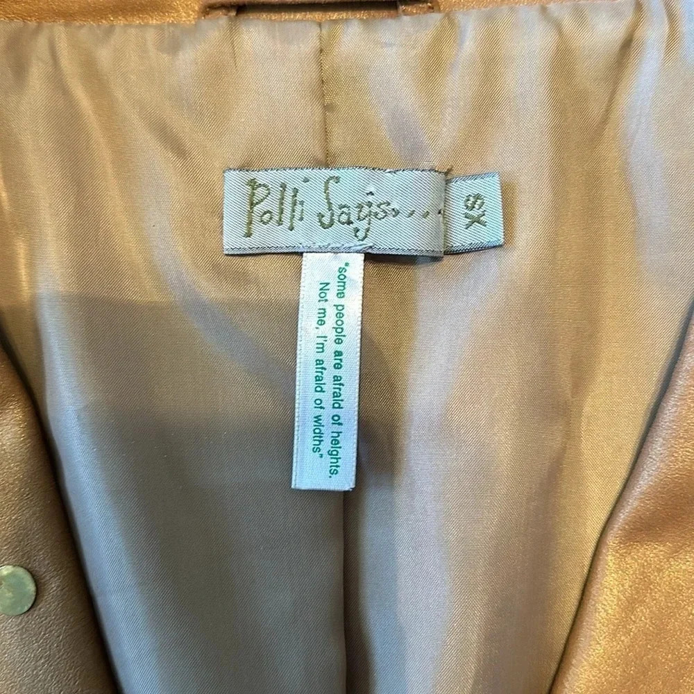 Antiqued Tan goat leather tie jacket from Polli says - Picture 4 of 10